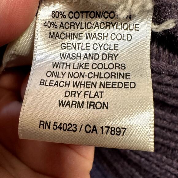 Old Navy Pullover Hooded Sweater Women L Chunky Knit Heavyweight V Neck Cozy Y2K - Picture 6 of 9